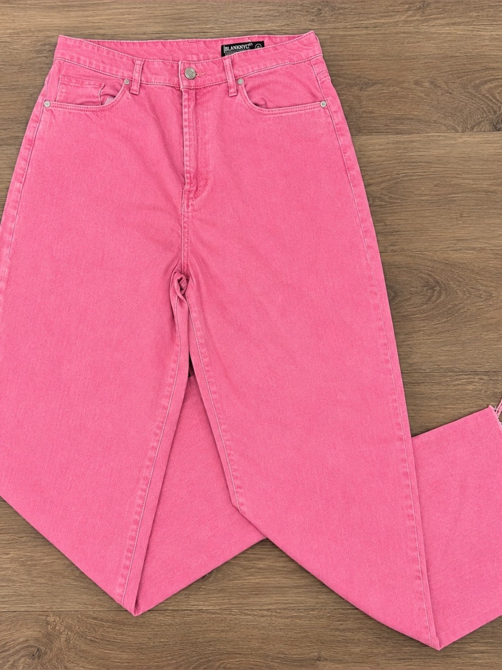 BLANKNYC Pink High Rise Wide Leg Jeans Size 29 Frayed Hem